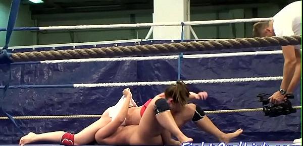  Les babes spanking and gaping while wrestling